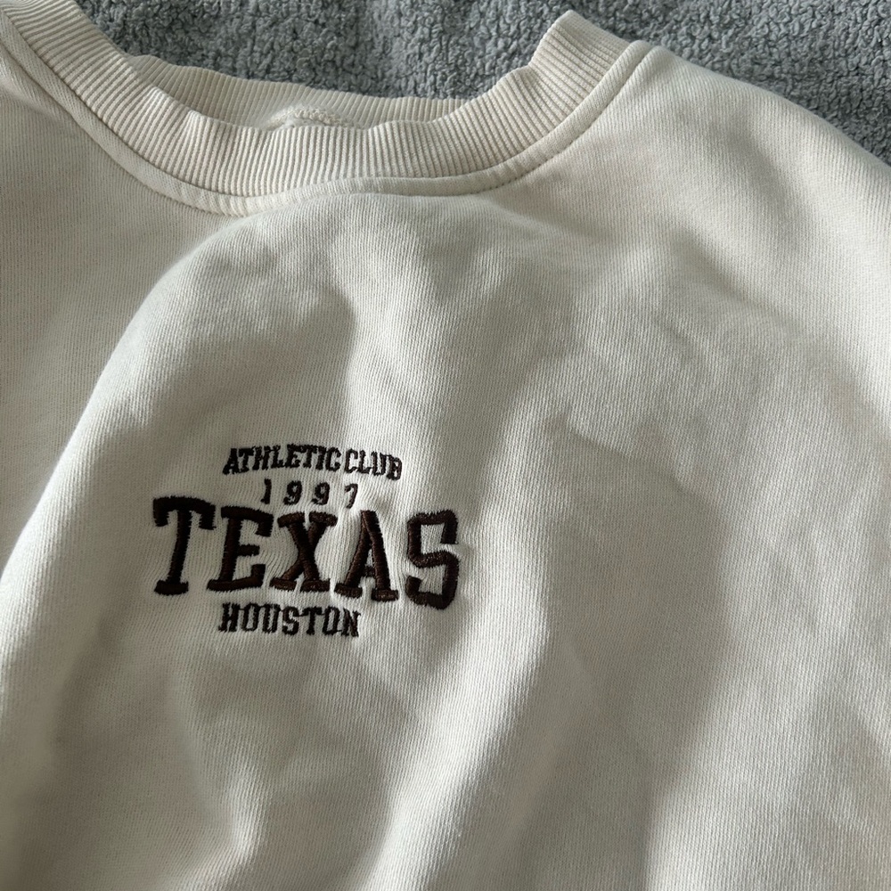 ☀️3/$25 Houston Texas athletic club cream white pullover sweatshirt small - Picture 3 of 4